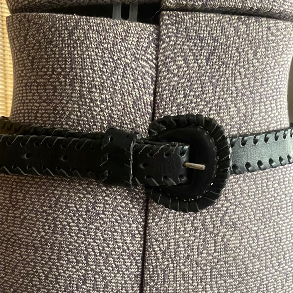 The Ritz Vintage Black Leather Belt
